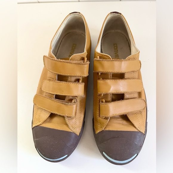 Jack Purcell Converse Leather Sneakers with straps US size 8 Gold Brown - Picture 8 of 15
